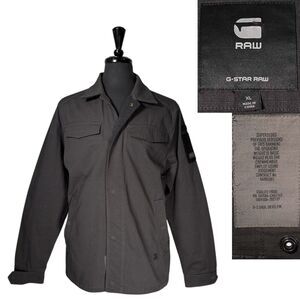 G-Star Raw Mens Jacket XL Brown Utility Field Overshirt Military Biker Slim Fit